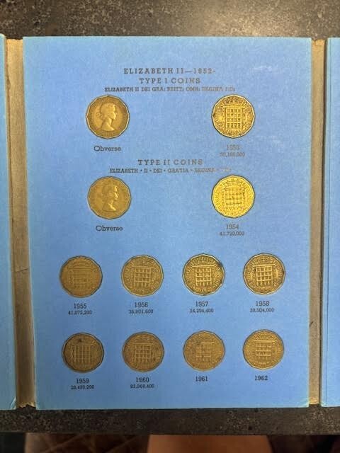 Great Britain Threepence Brass Collection 1937-