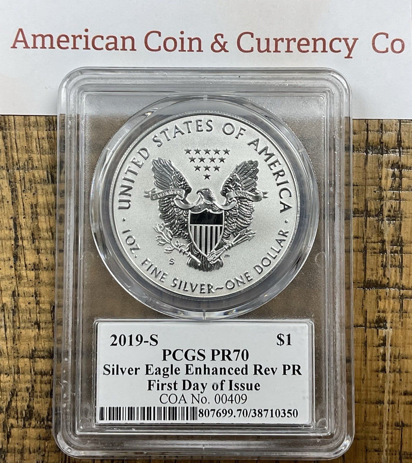 2019-S Enhanced Reverse Proof PCGS PR70 FDI COA 00409 Cleveland Signed
