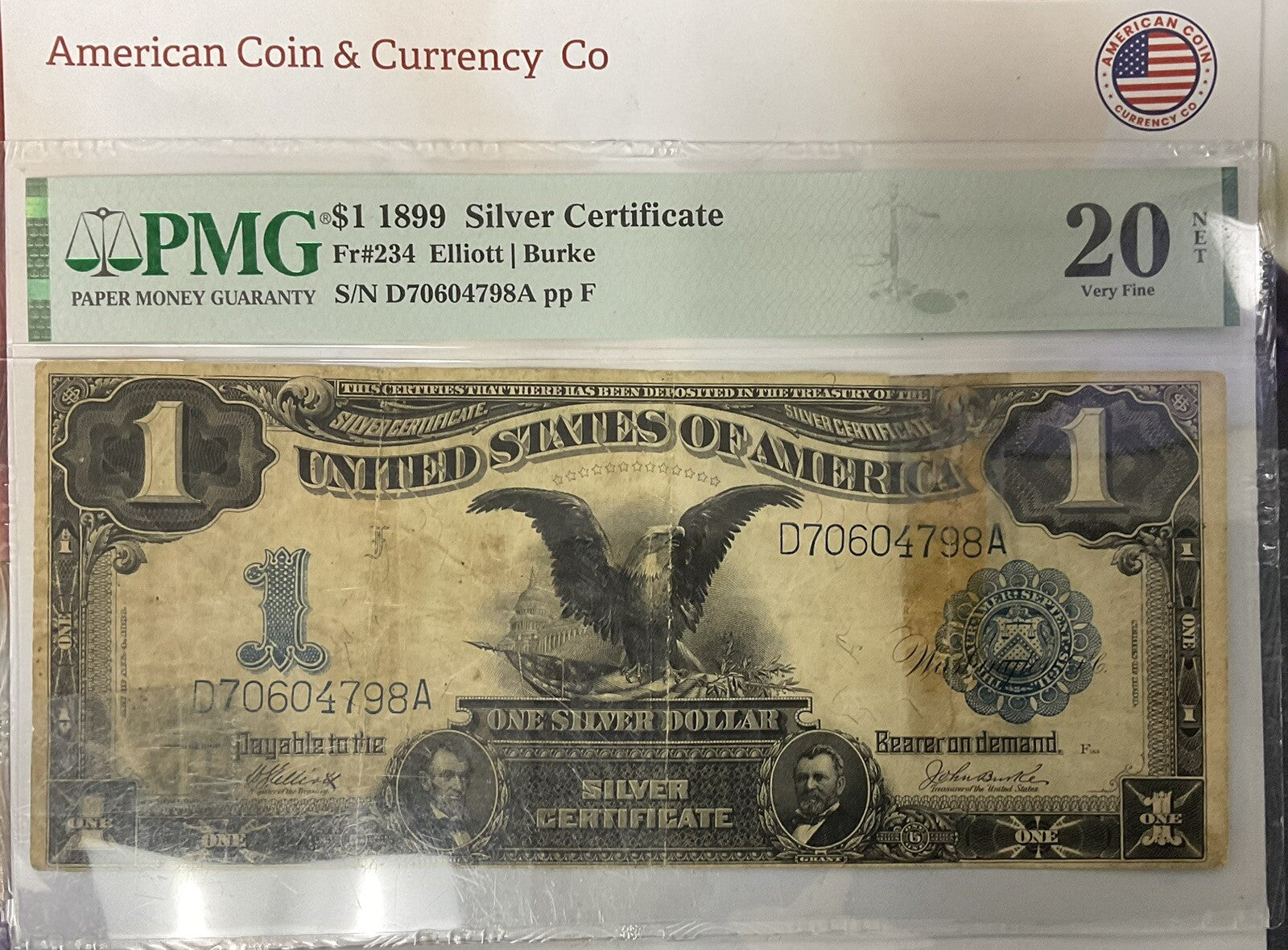$1 1899 Silver Certificate Fr#234 PMG 20