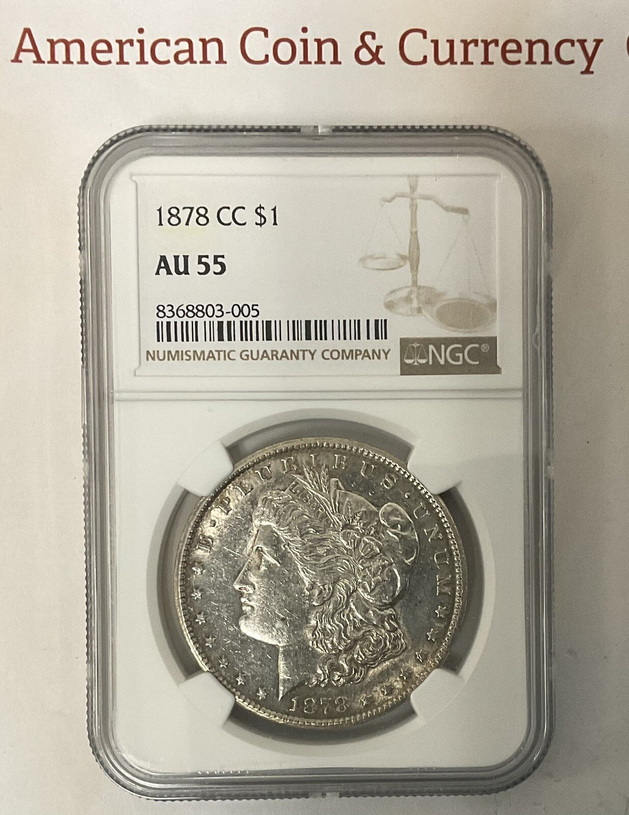 1878-CC Morgan Silver Dollar NGC AU-55