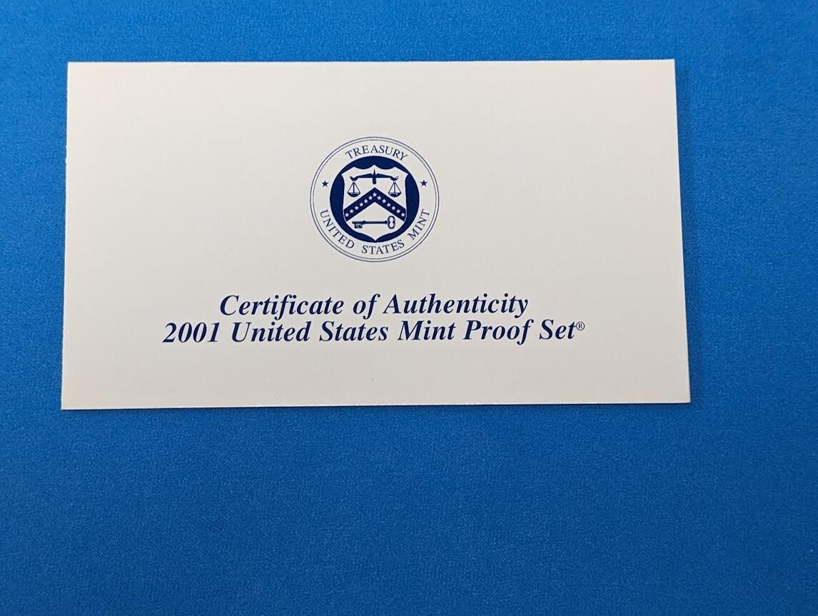 2001 UNITED STATES MINT 50 STATE QUARTERS PROOF SET
