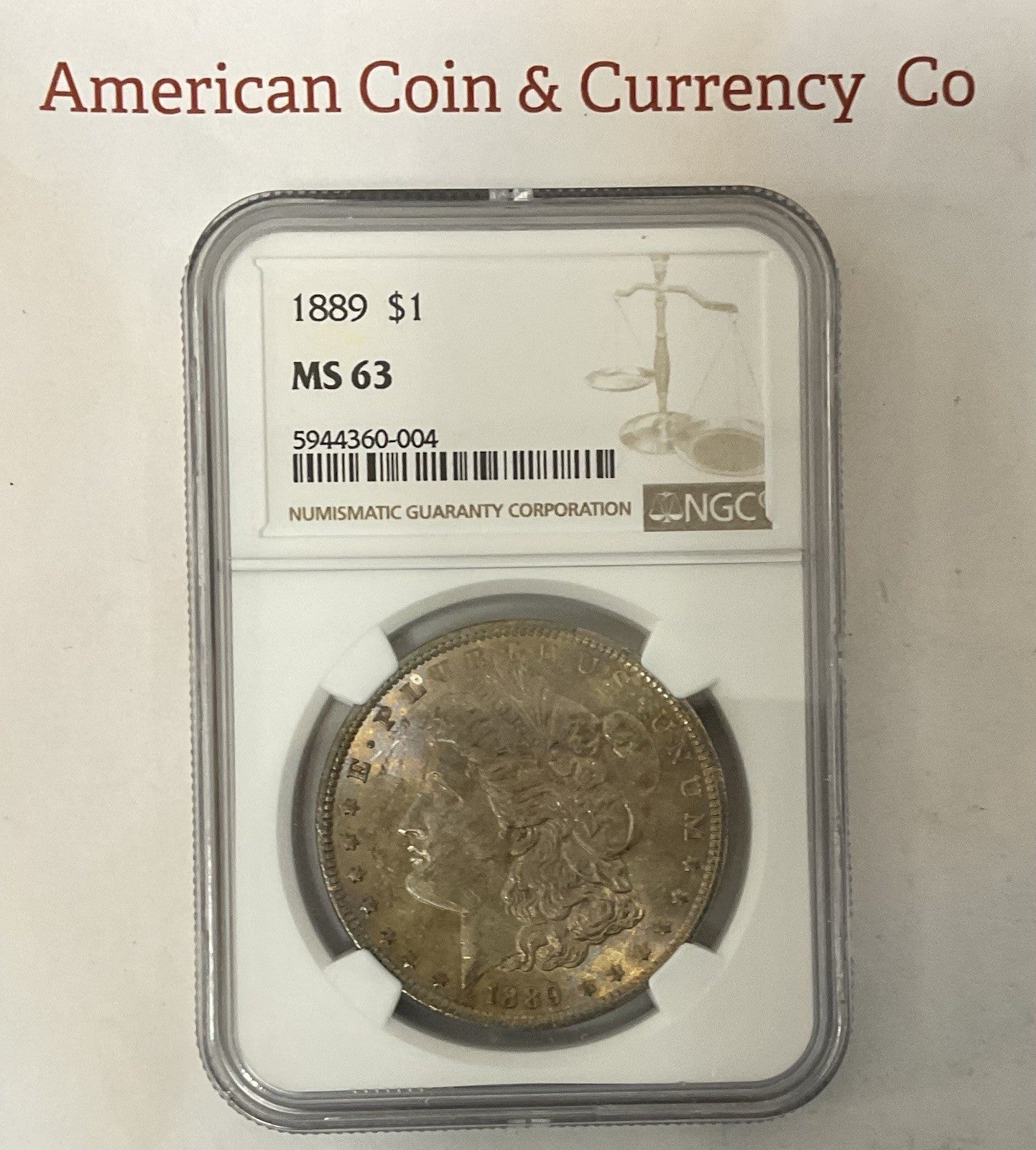 1889 Morgan Silver Dollar NGC MS-63 "Double Sided Toning!!"