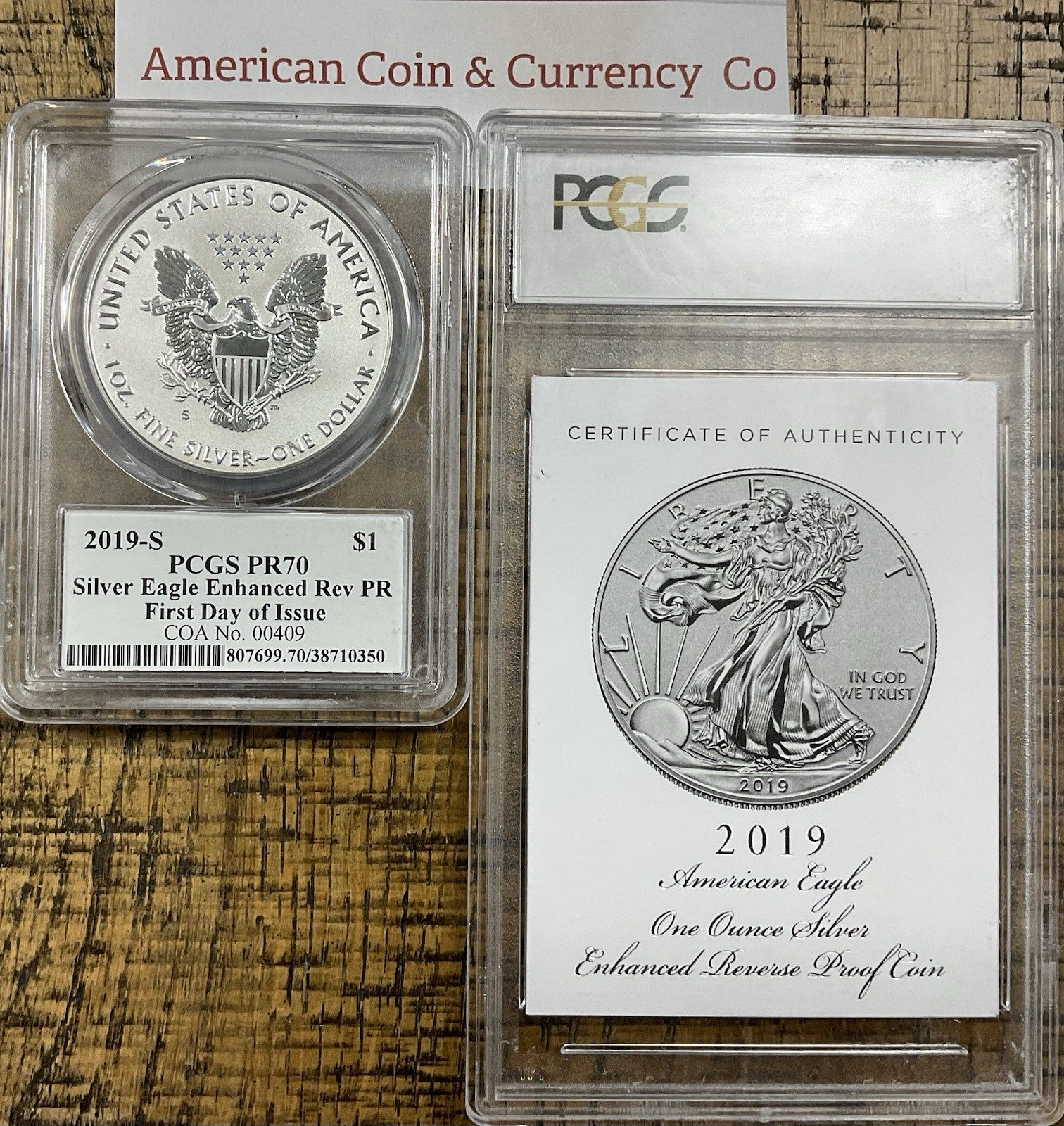 2019-S Enhanced Reverse Proof PCGS PR70 FDI COA 00409 Cleveland Signed