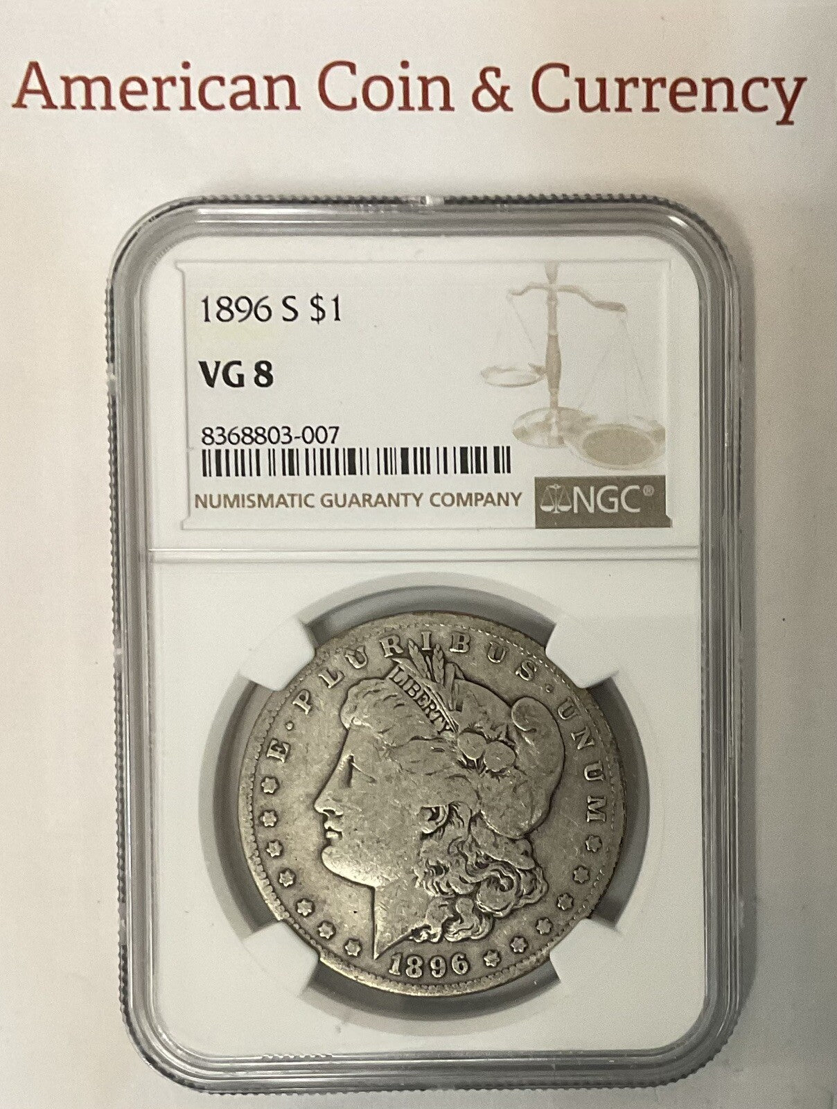 1896-S Morgan Silver Dollar NGC VG-8