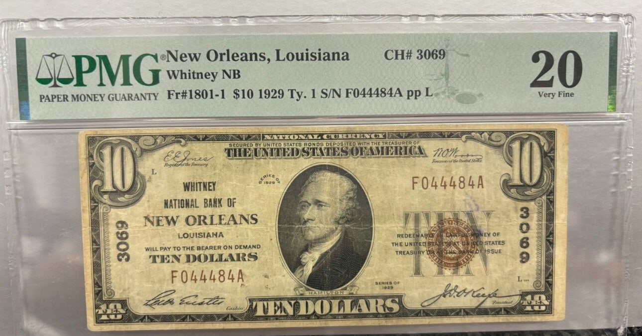 1929 $10 Note Fr# 1801-1 New Orleans, LA PMG 20
