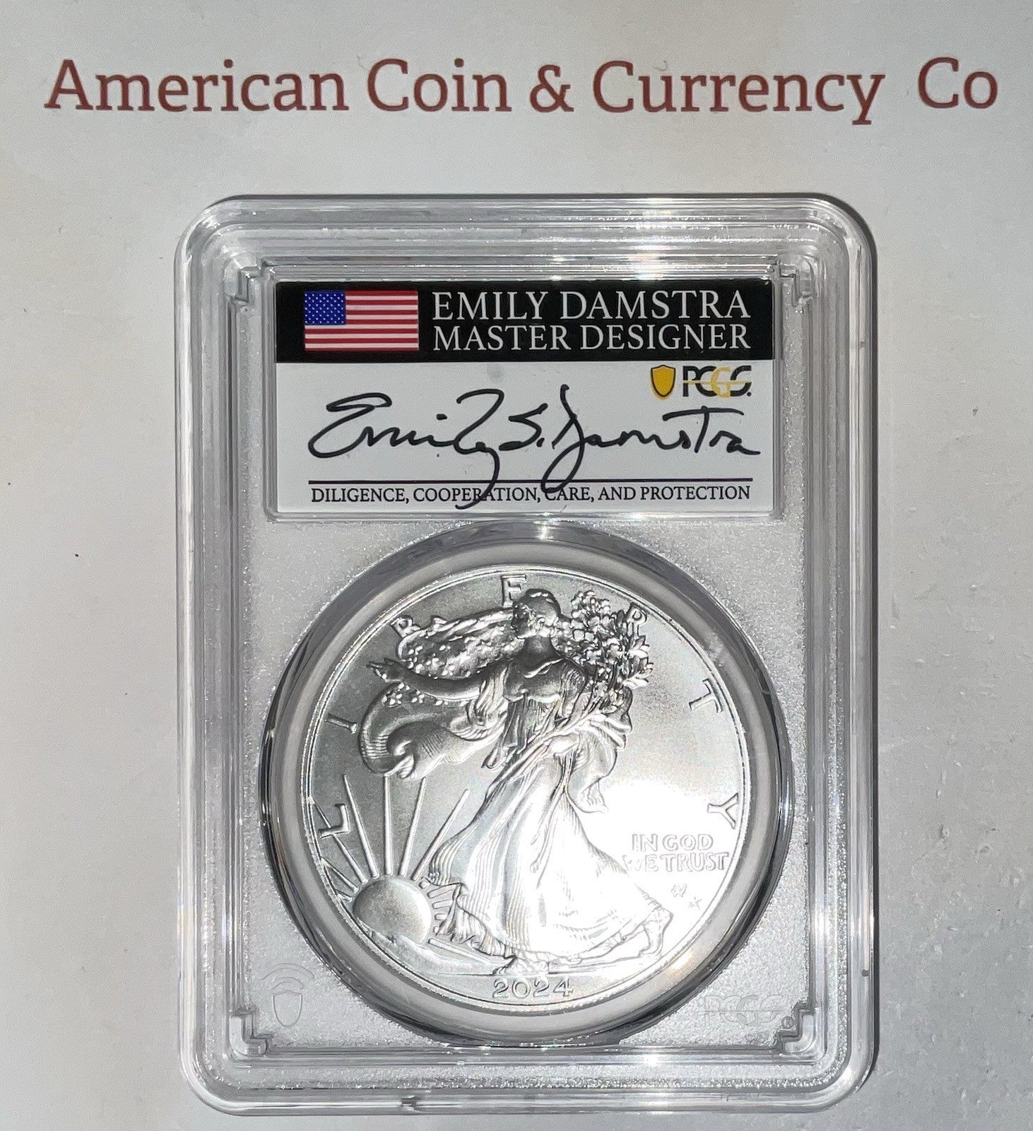 2024 (P) Silver Eagle With Star Privy PCGS MS70 1 Of 50,000 Damstra Signed