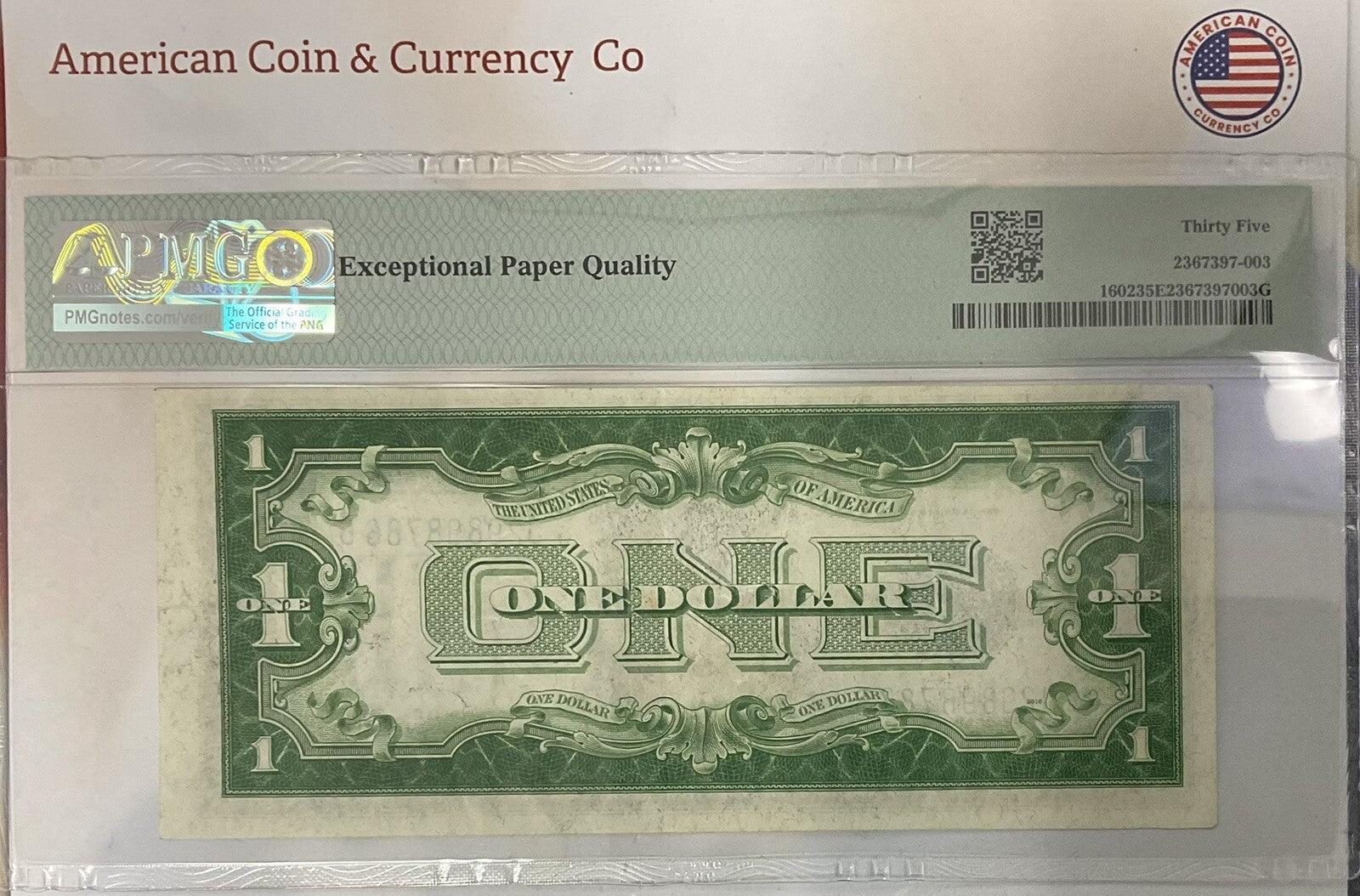 $1 1928B Silver Certificate Fr#1602 PMG 35