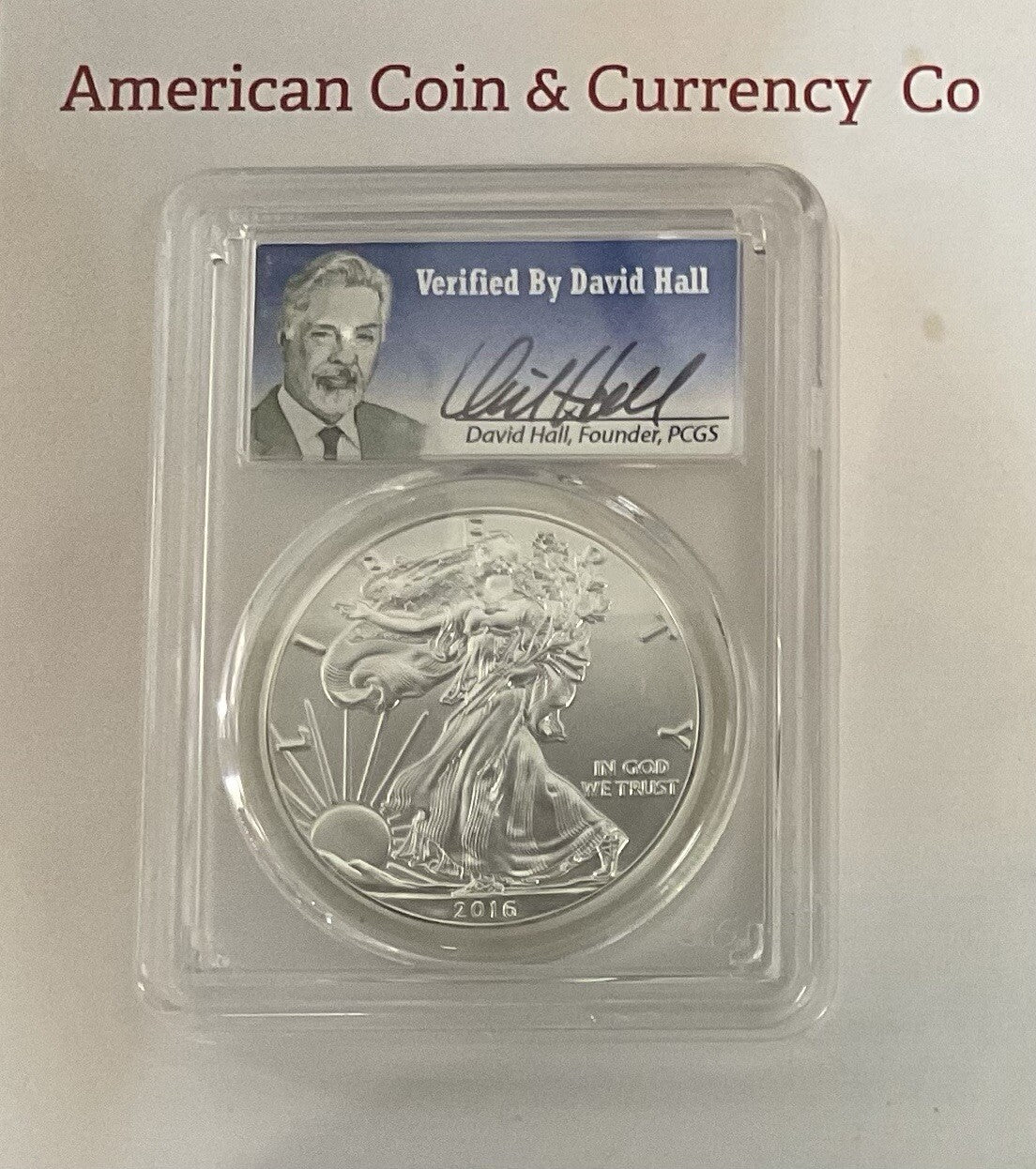 2016 SILVER EAGLE 30th Anniversary PCGS MS70 Signed/Verif by Founder DAVID HALL