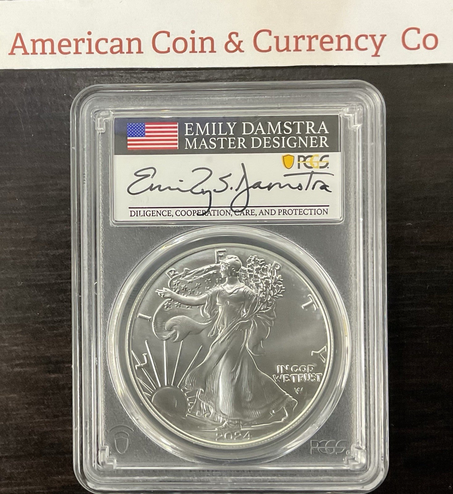 2024 (P) Silver Eagle With Star Privy PCGS MS70 1 Of 50,000 Damstra Signed
