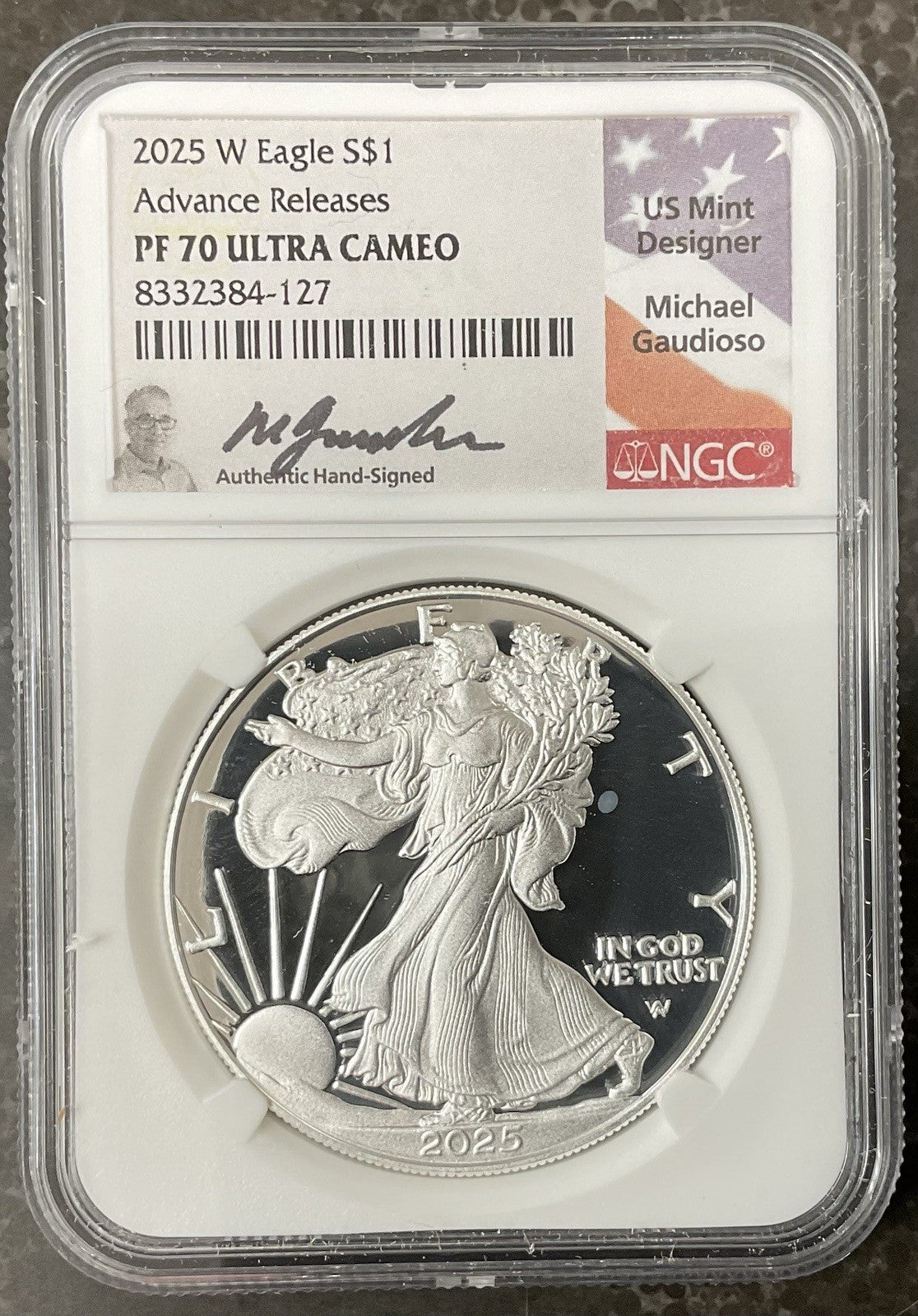2025-W American Silver Eagle NGC PF70 Ultra Cameo Advanced Release Gaudioso