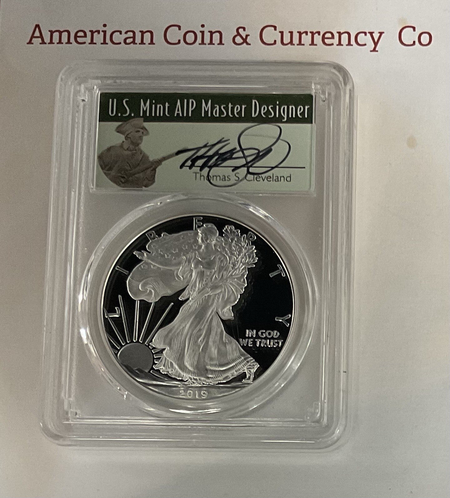2019 W PROOF SILVER EAGLE PCGS PR70DCAM SIGNED FIRST DAY OF ISSUE FUN SHOW