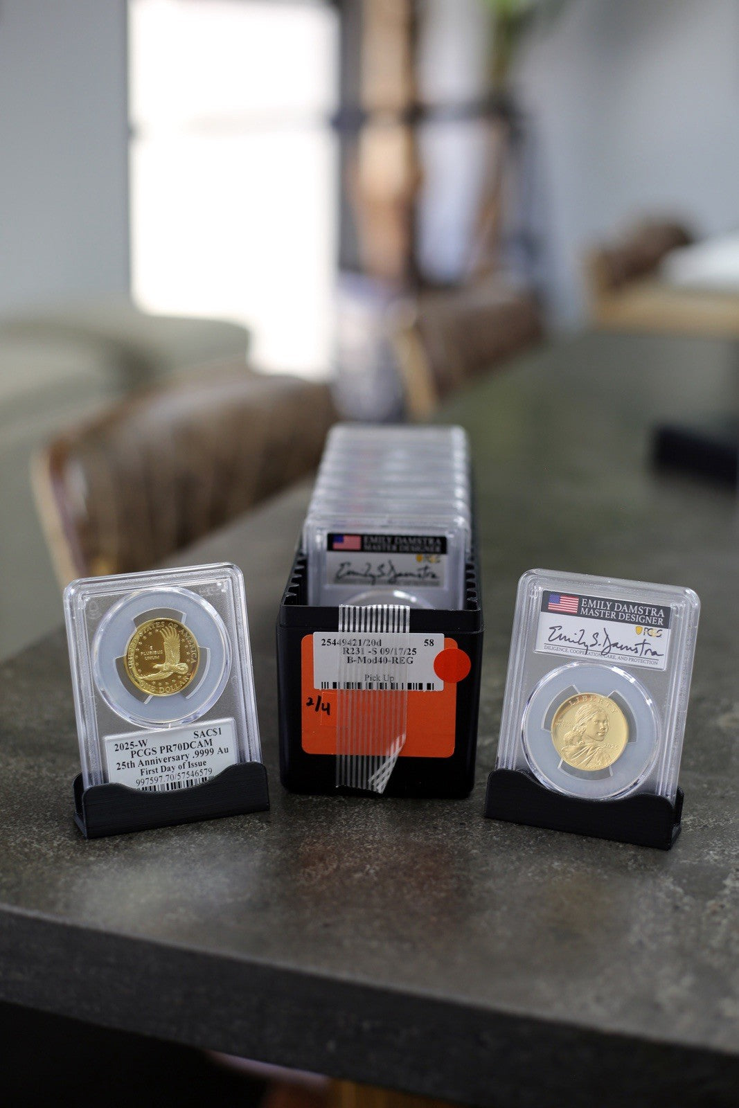 2025-W SAC$1 25th Anniv.9999 Gold Sacagawea PCGS PR70DCAM FDI Damstra Signed