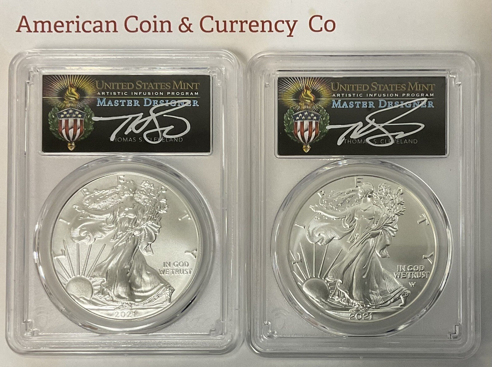 2021 American Silver Eagle "Dusk And At Dawn" 8 Coin Set With Sequential Numbers