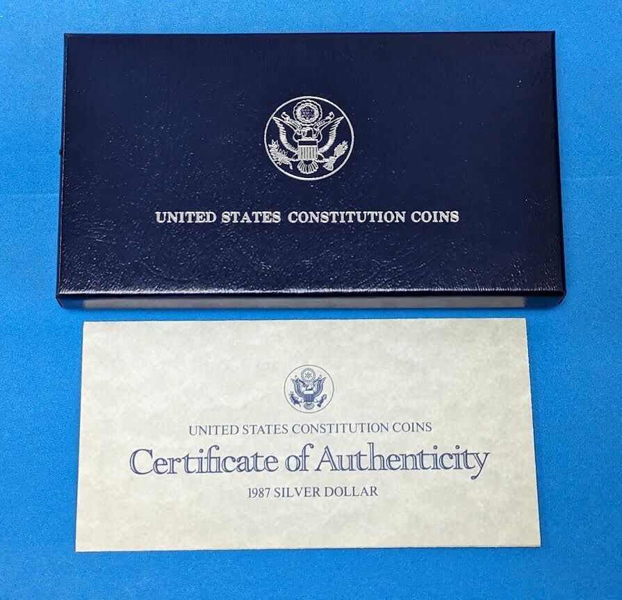 1987 Silver Dollar in Box with COA