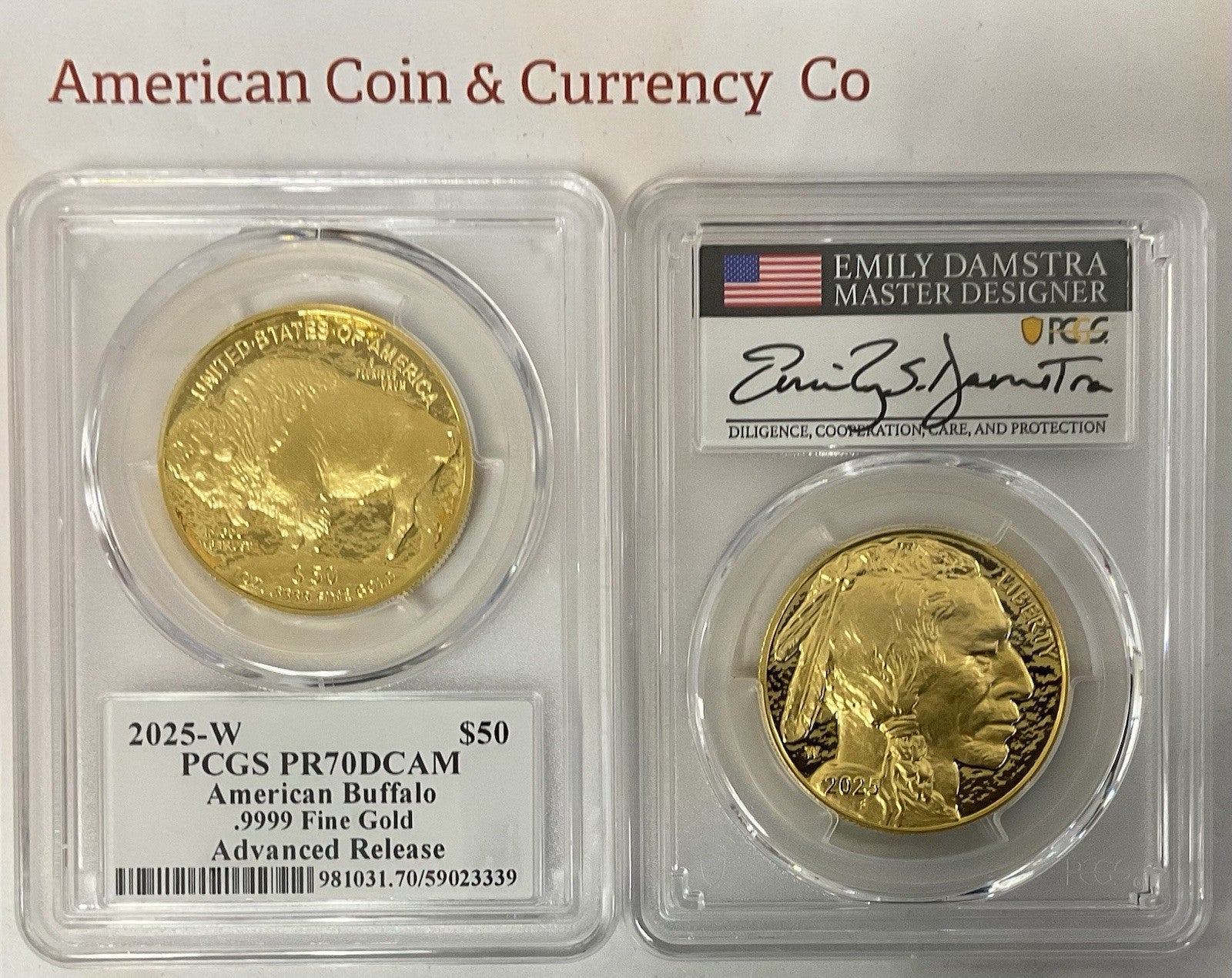 2025-W $50 American Gold Buffalo .9999 PCGS PR70DCAM Advanced Release