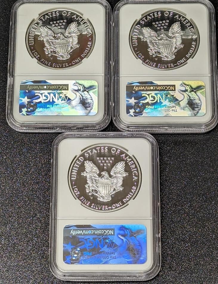 2017 W Silver Eagle Proof Set NGC PF70 UC First Release by Moy, Jones & Mercanti