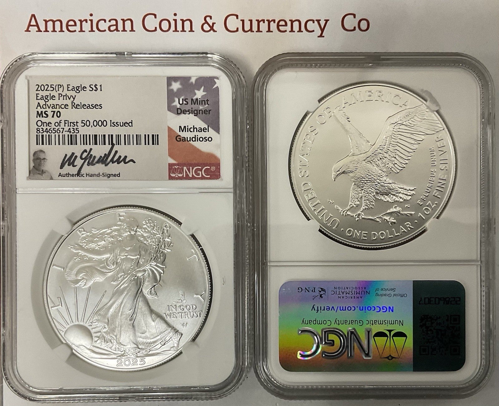 2025(P) ASE *Eagle Privy*  NGC MS70 Advanced Release 1 of 50,000 Gaudioso
