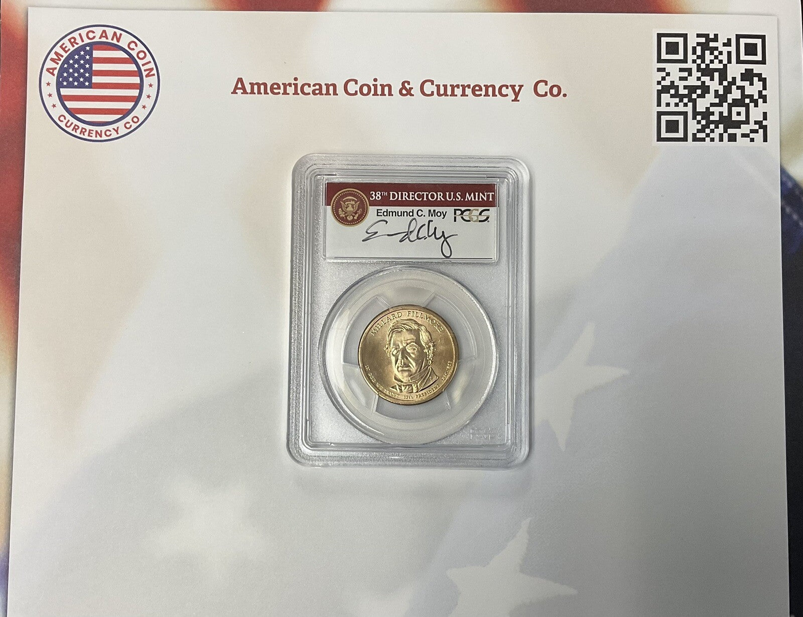 2010 PCGS MS68 Fillmore Presidential Dollar Error Missing Edge Lettering