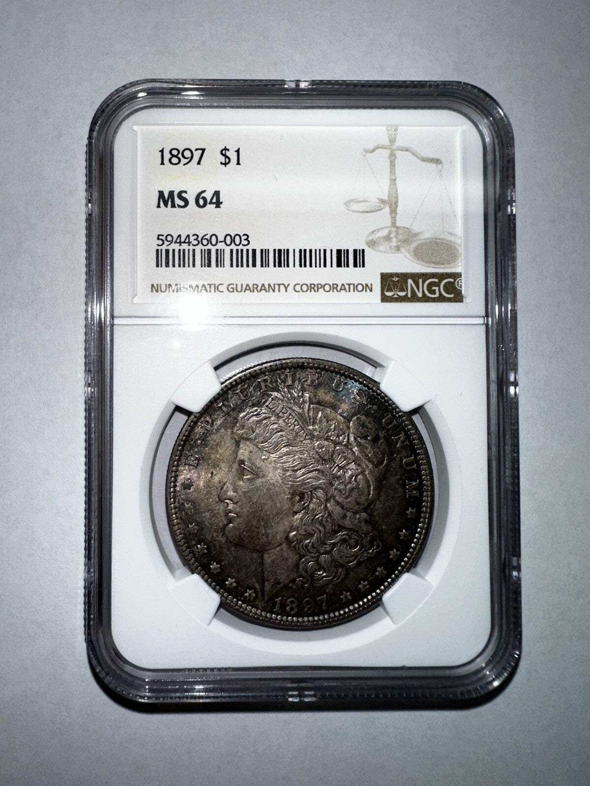 1897 $1 Silver Morgan Dollar NGC MS64