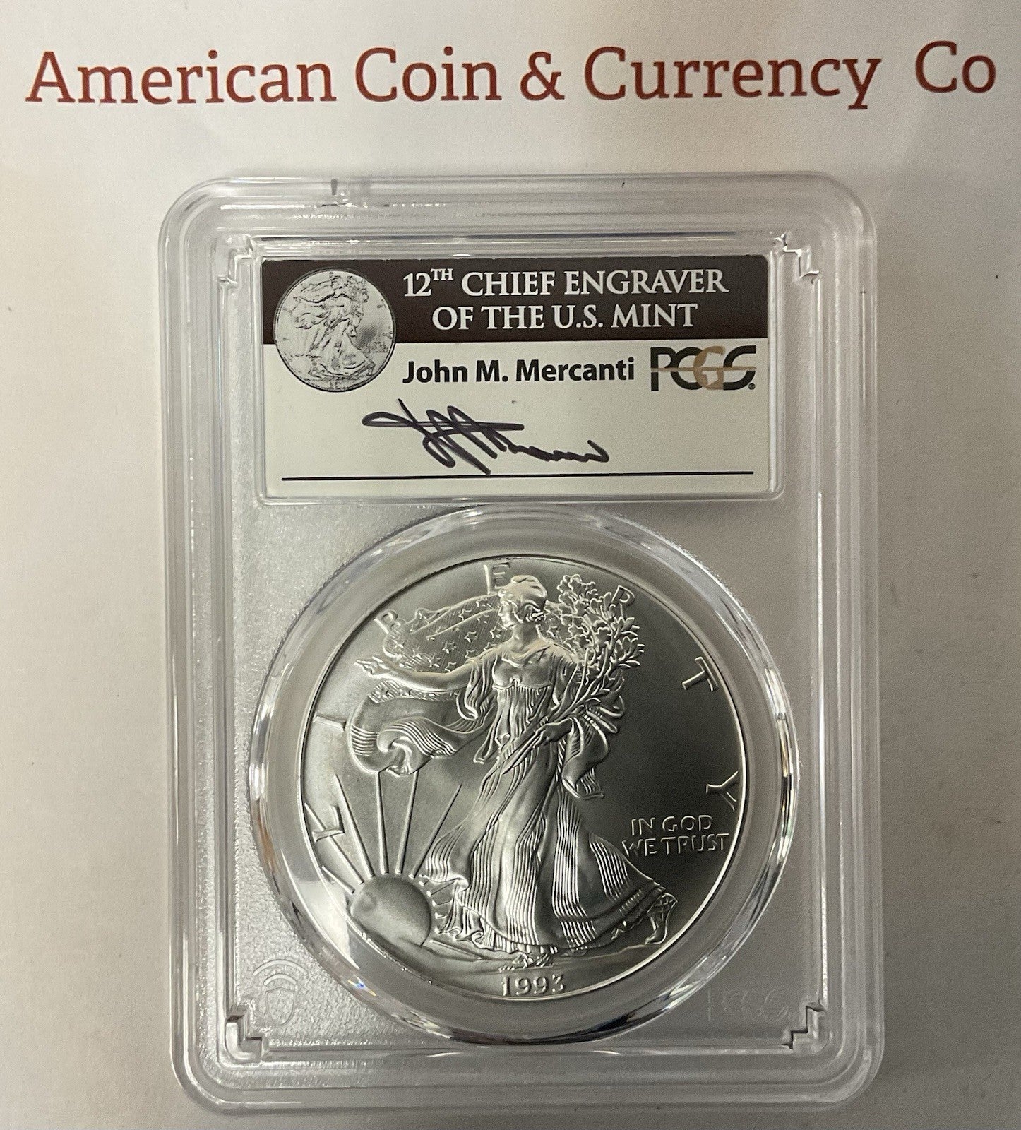 2025-W Burnished Silver Eagle PCGS SP-70 Advanced Release Damstra Signed