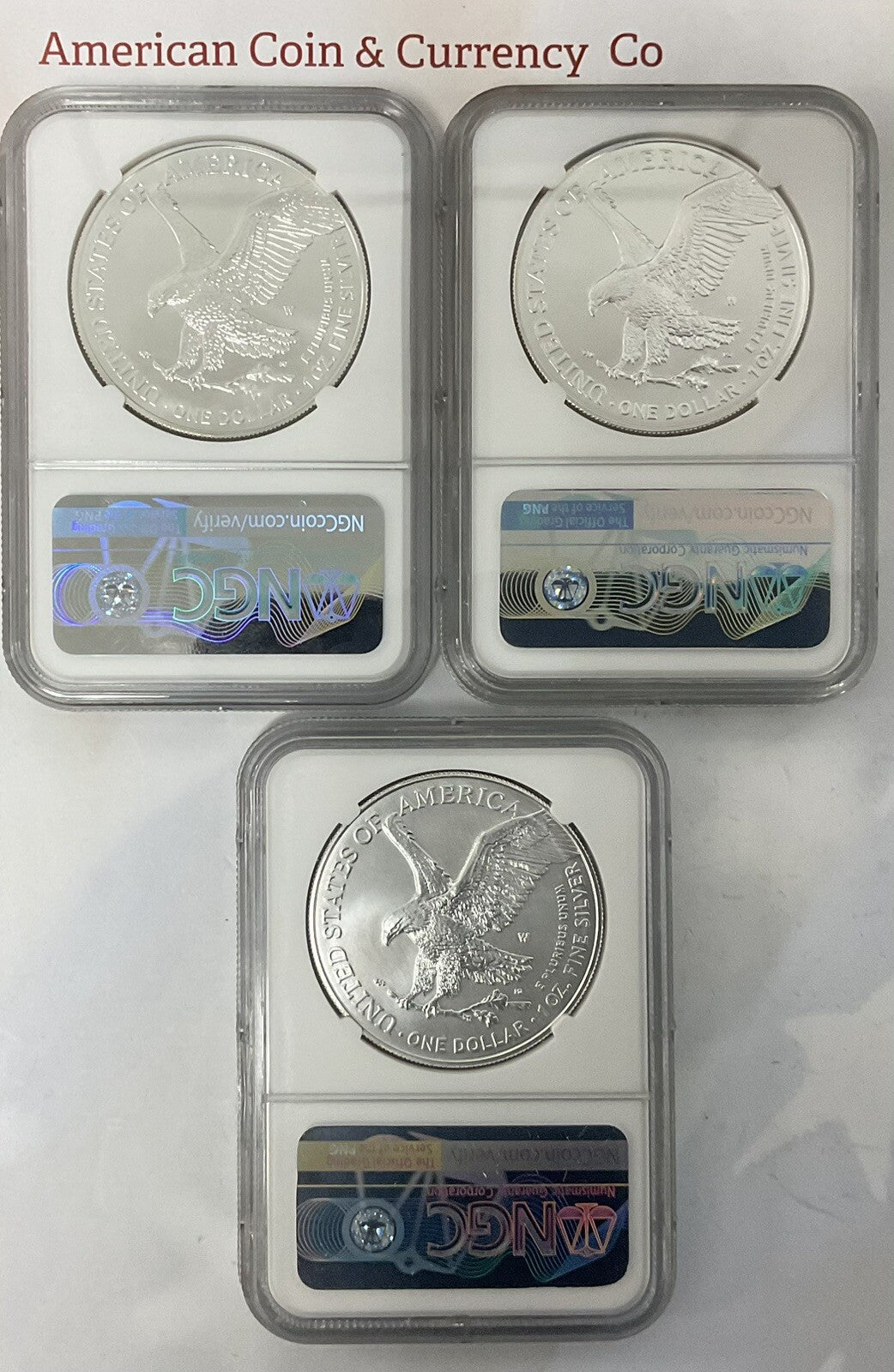 2023-W Burnished Eagle Destination Set Philly, Denver, DC NGC MS70 FDI Gaudioso