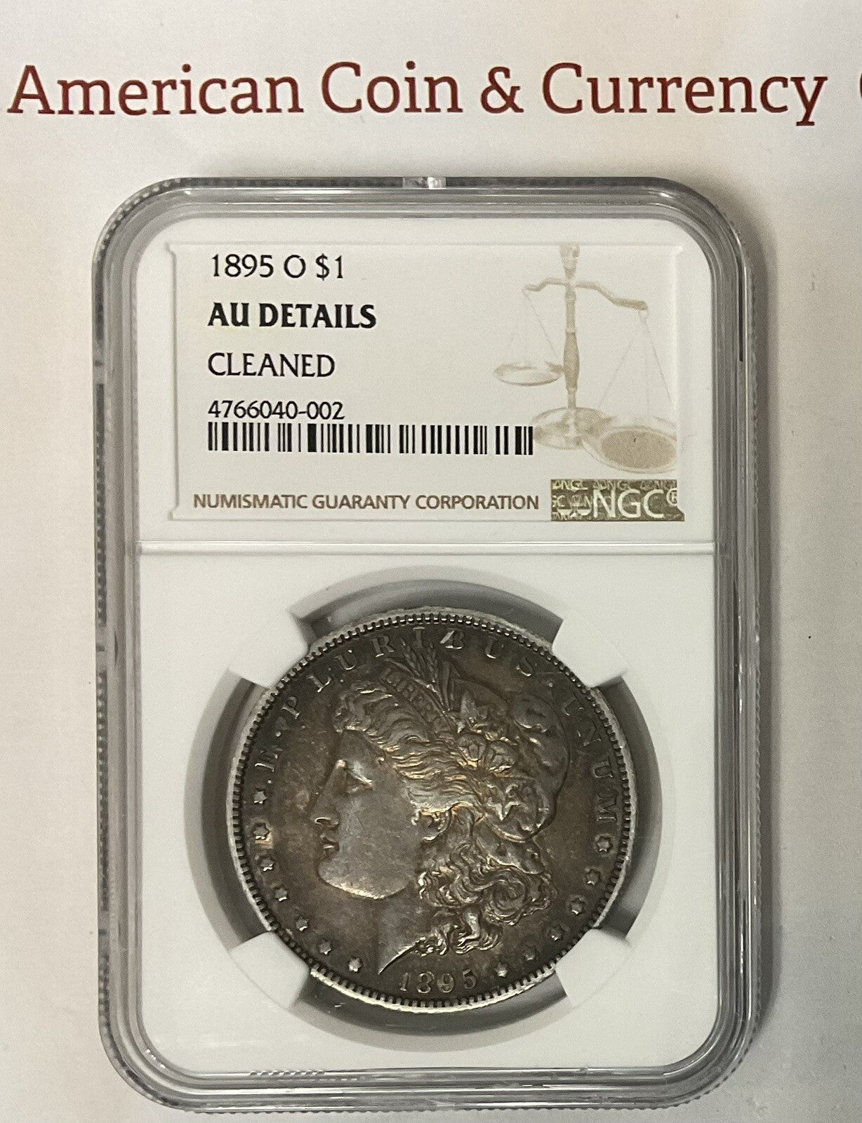 1895-O Morgan Silver Dollar NGC AU Details (Cleaned)