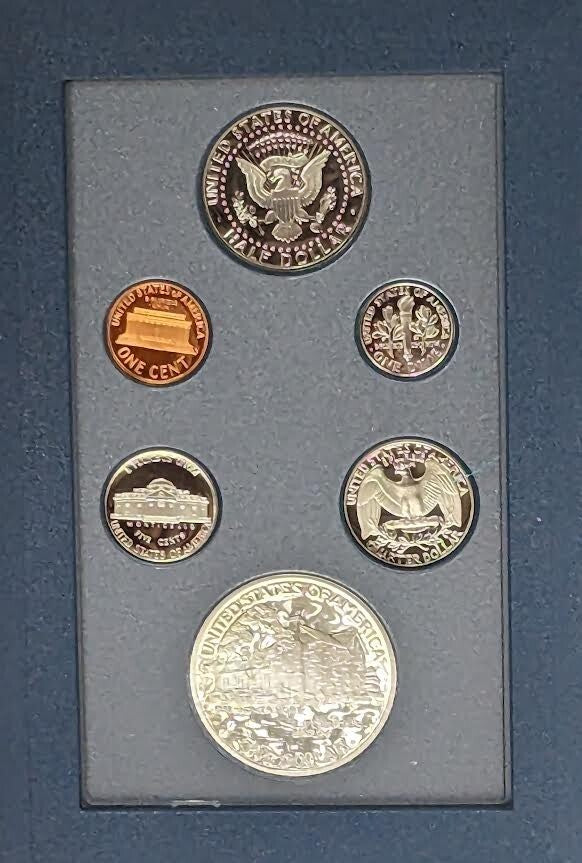 1990 S Prestige Proof Set Eisenhower 90% Silver Dollar US (6 Coin Set)