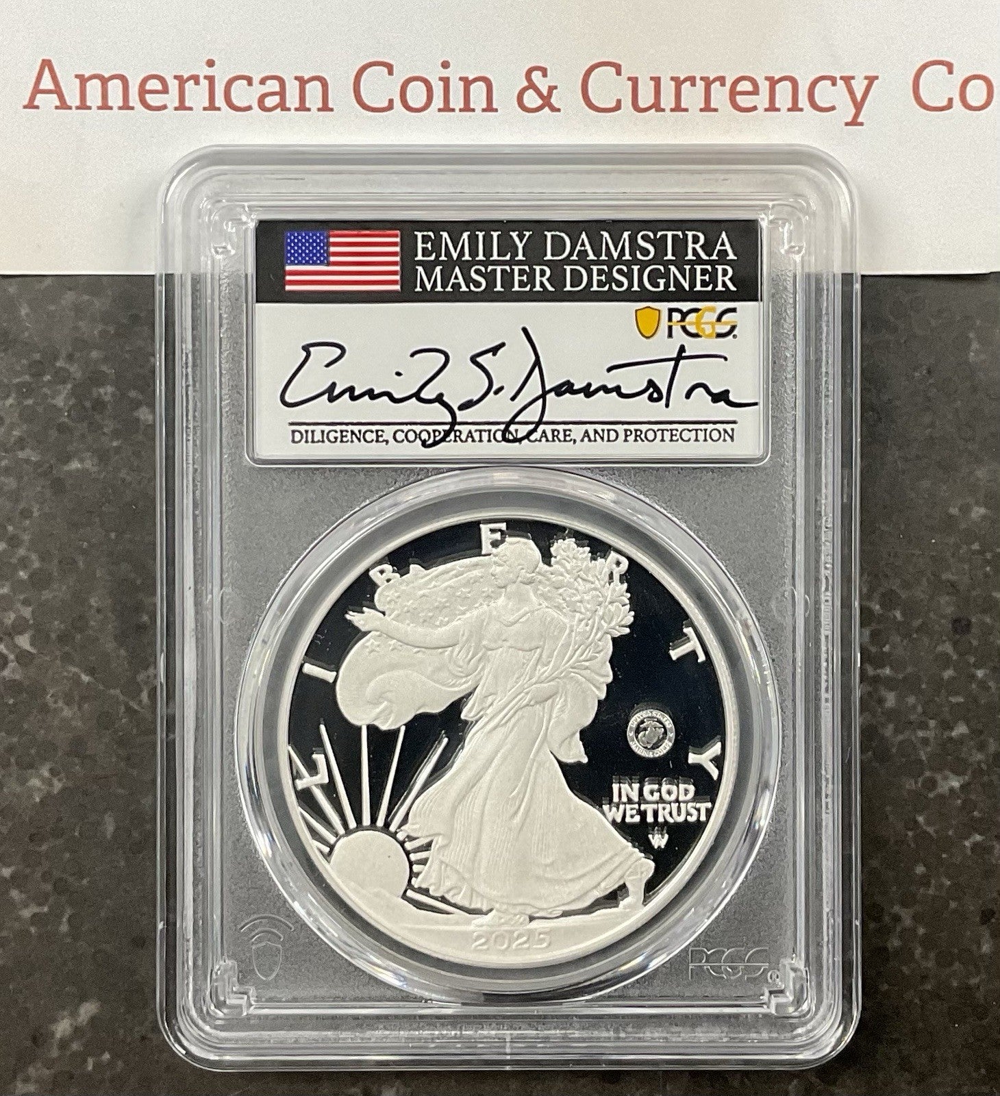 2025-P Silver Eagle W/ Marine Privy PCGS PR70DCAM 250th Anniv Advanced Release