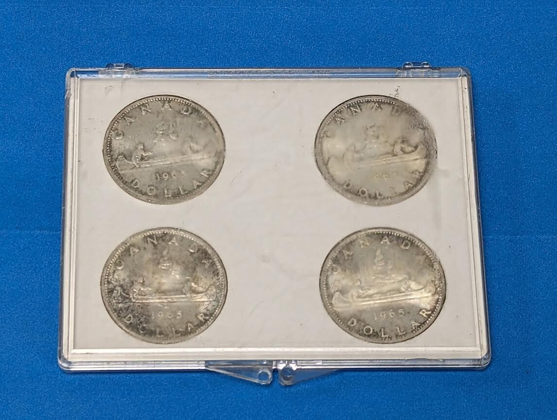 1965 Set of 4 Coins - Canadian Silver Dollars