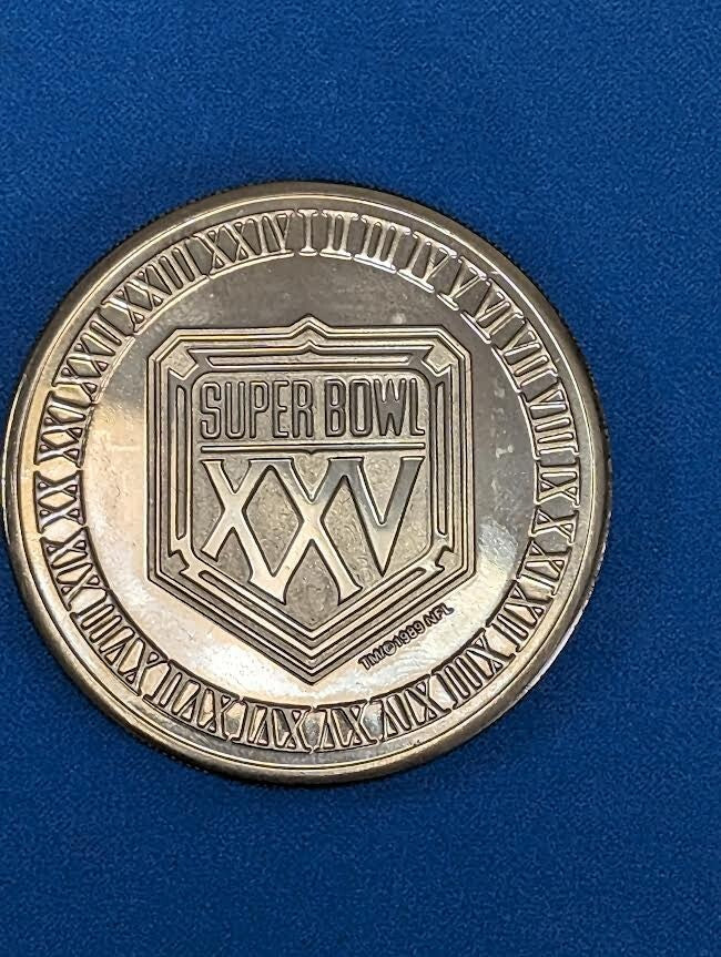 1991 Official NFL 25th Anniversary XXV Superbowl At Tampa Stadium Coin