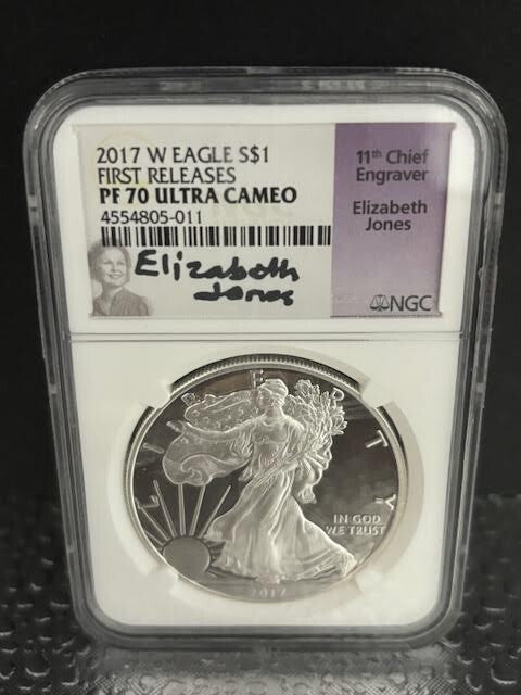 2017 American Silver Eagle NGC PF 70 UC First Release Merchants, Jones and Moy