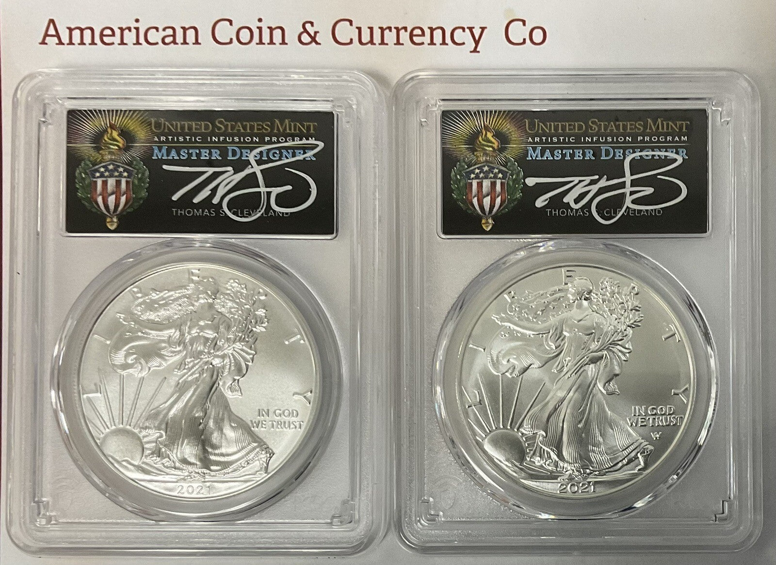 2021 American Silver Eagle "Dusk And At Dawn" 8 Coin Set With Sequential Numbers
