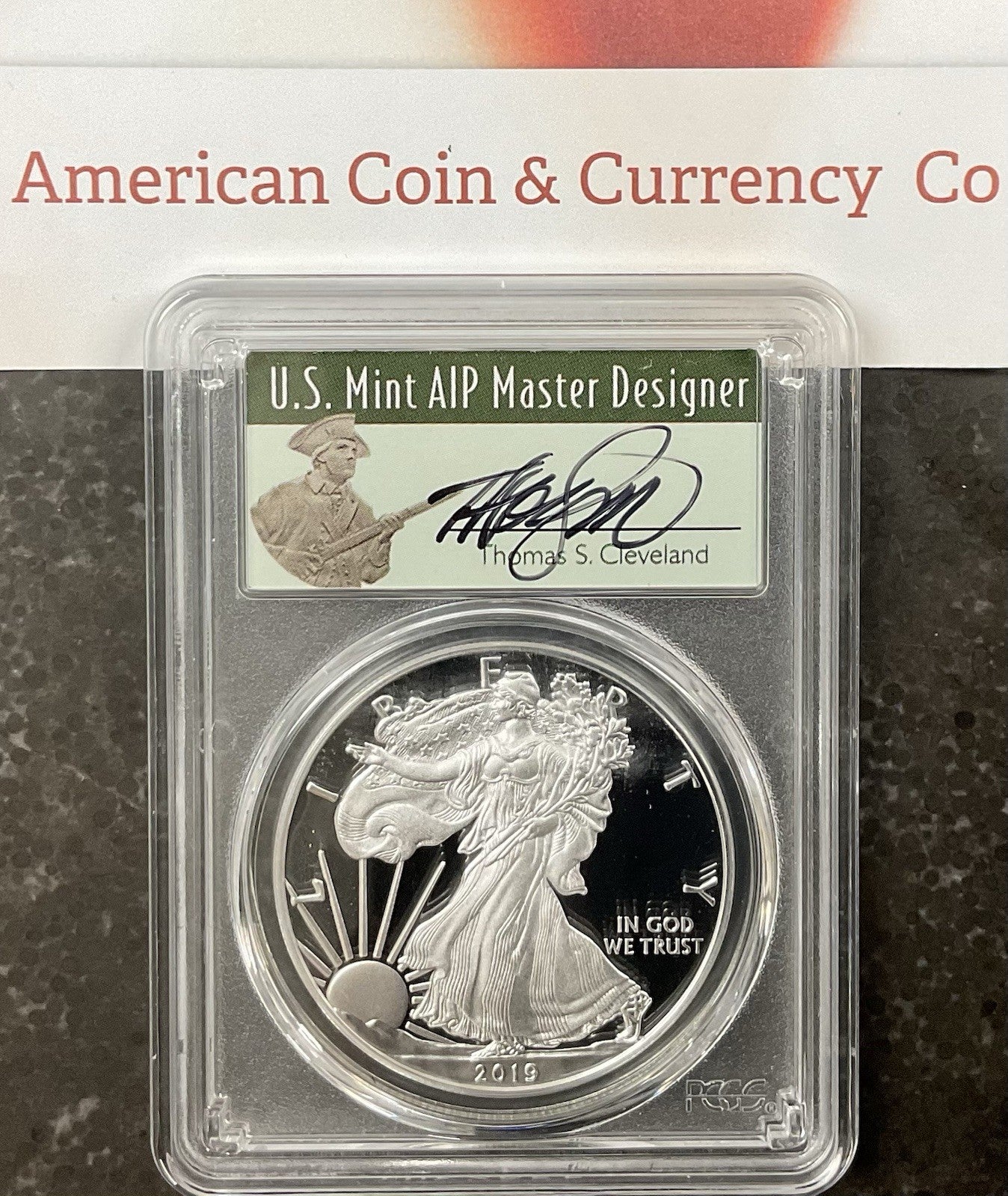 2019 W PROOF SILVER EAGLE PCGS PR70DCAM SIGNED FIRST DAY OF ISSUE FUN SHOW