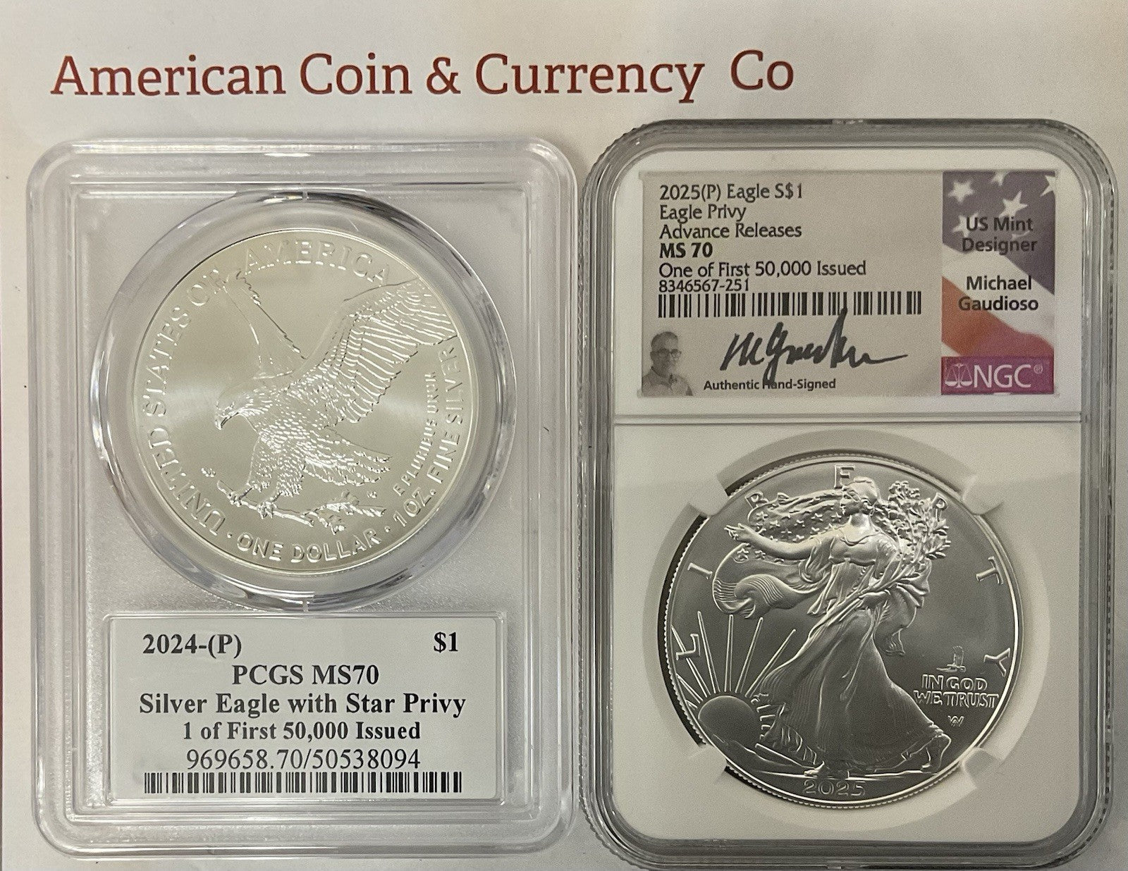 2024 & 2025 Eagle Privy Set Advanced Release MS70 1 Of 50,000