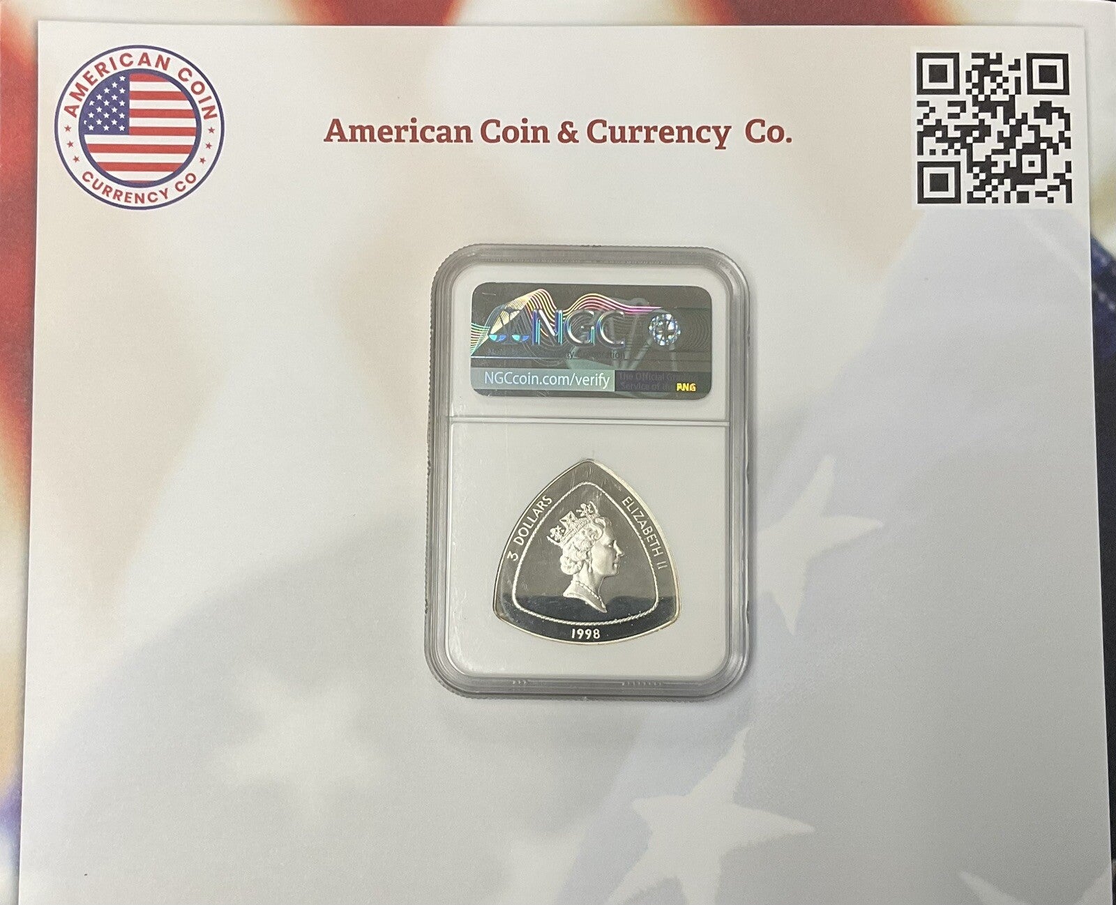 1998 Bermuda S$3 Sailing Ship Deliverance PF 68 Ultra Cameo