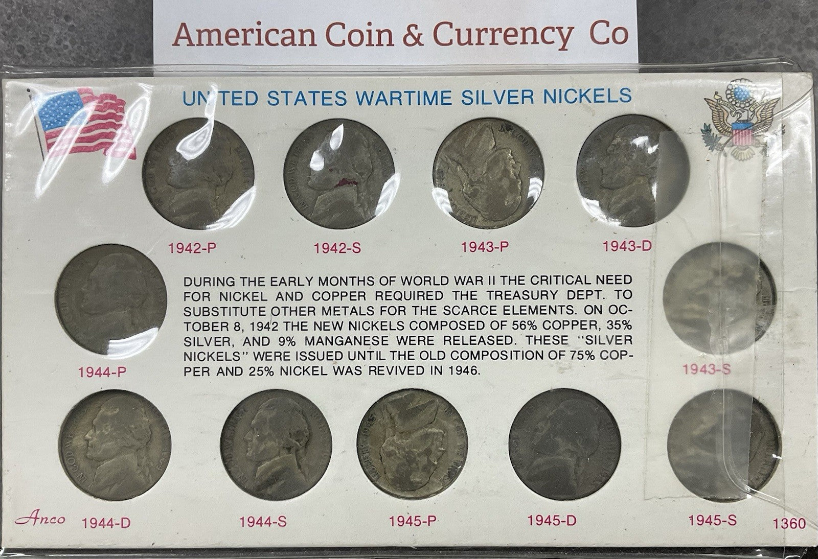 Complete Set Of U.S. War Nickels