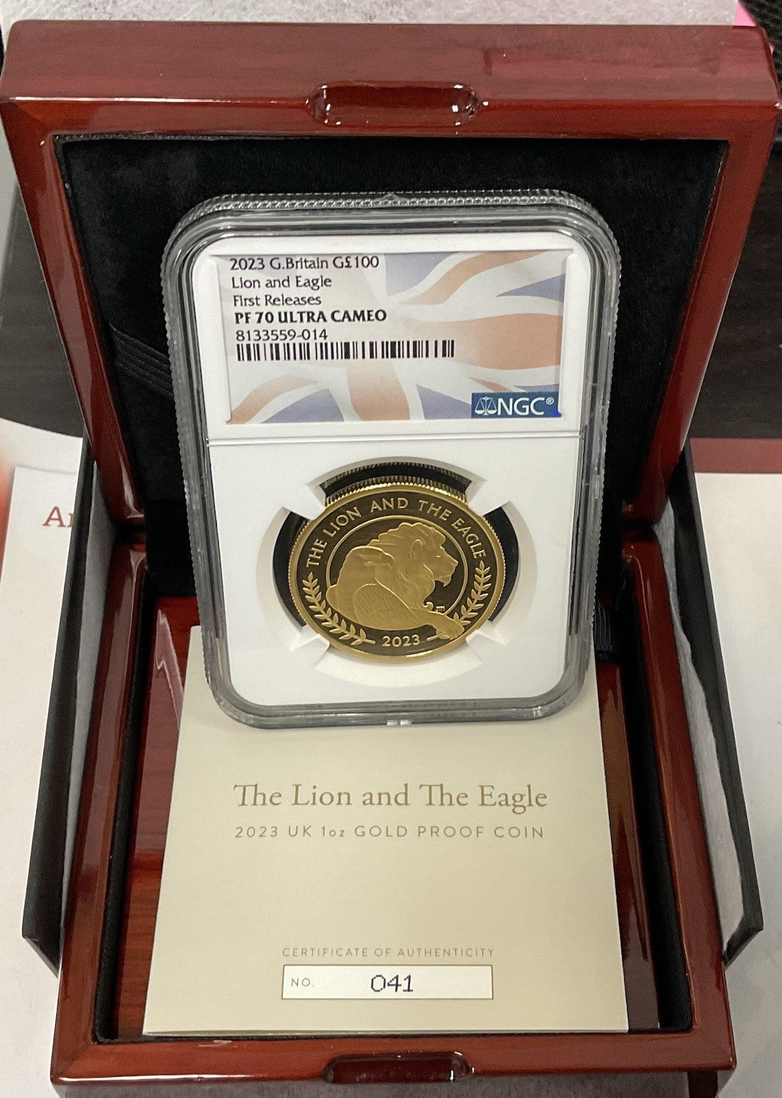 2023 100 Pound Great Britain Gold Lion & Eagle NGC PF 70 Ultra Cameo FR
