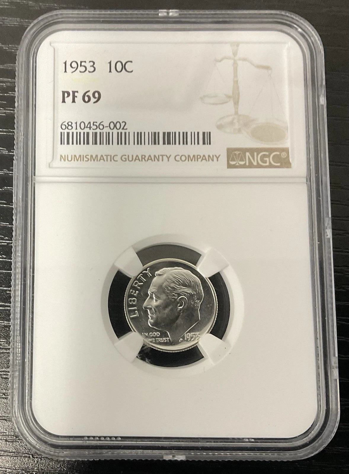 1953 Proof Roosevelt Dime NGC PF69