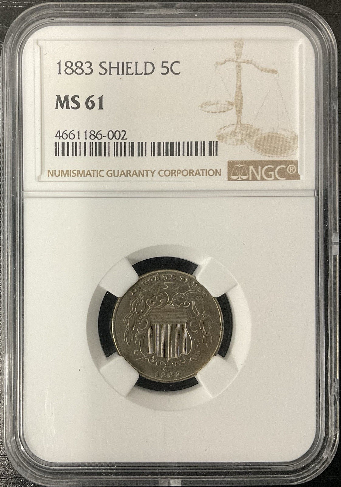 1883 Shield Nickel NGC MS-61