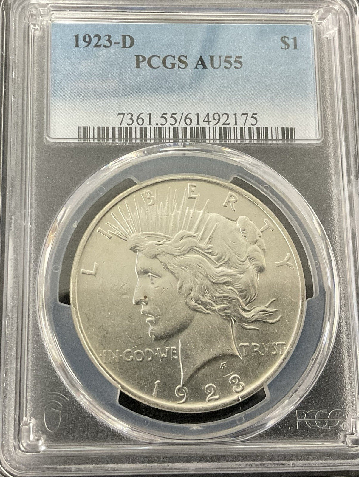 1923-D Peace Dollar PCGS AU55