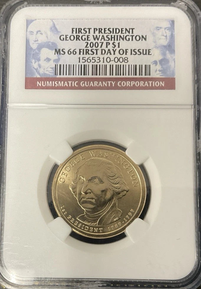 2007 P $1 NGC MS66 George Washington FDI