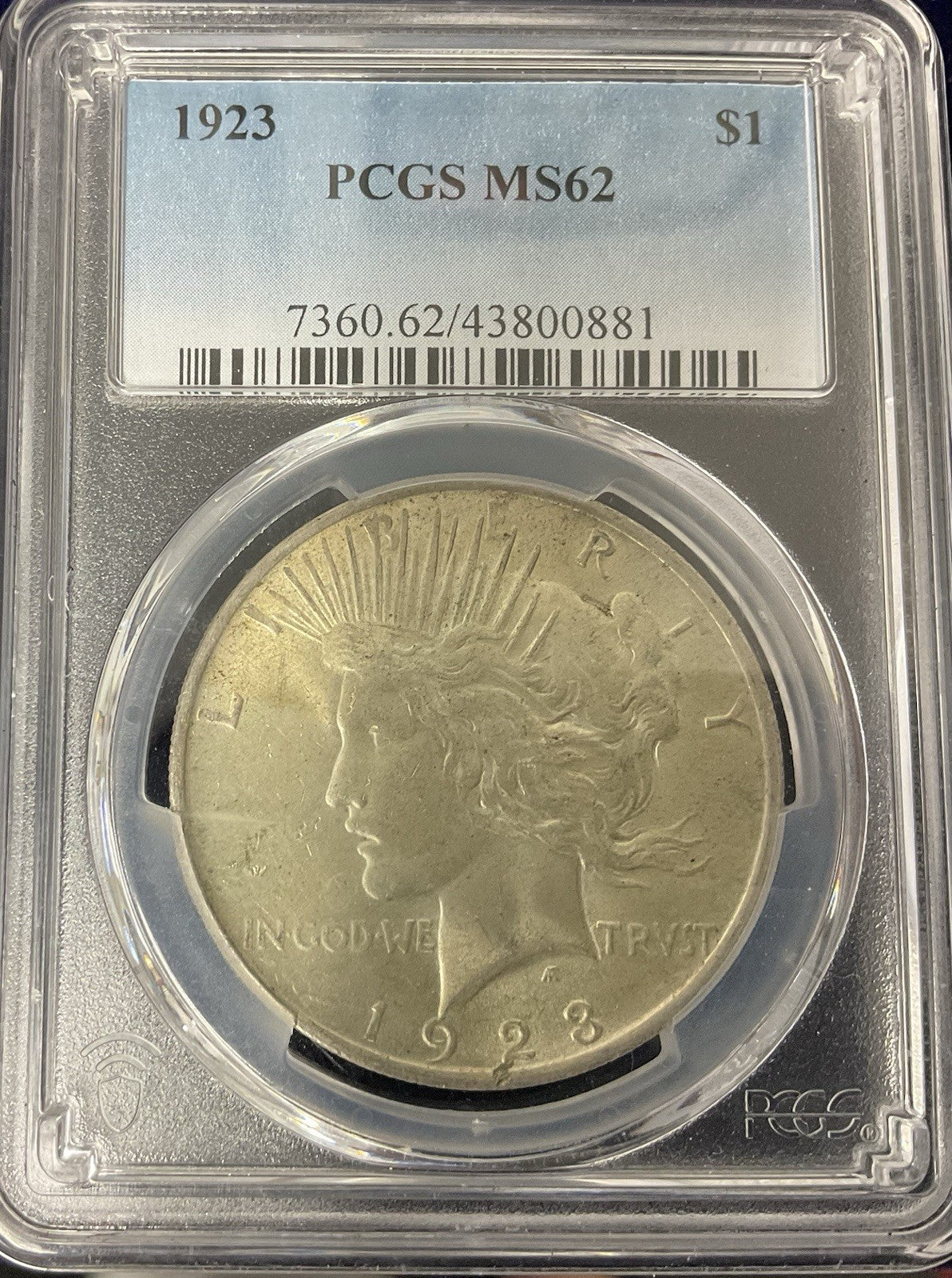 1923 Peace Dollar PCGS MS62