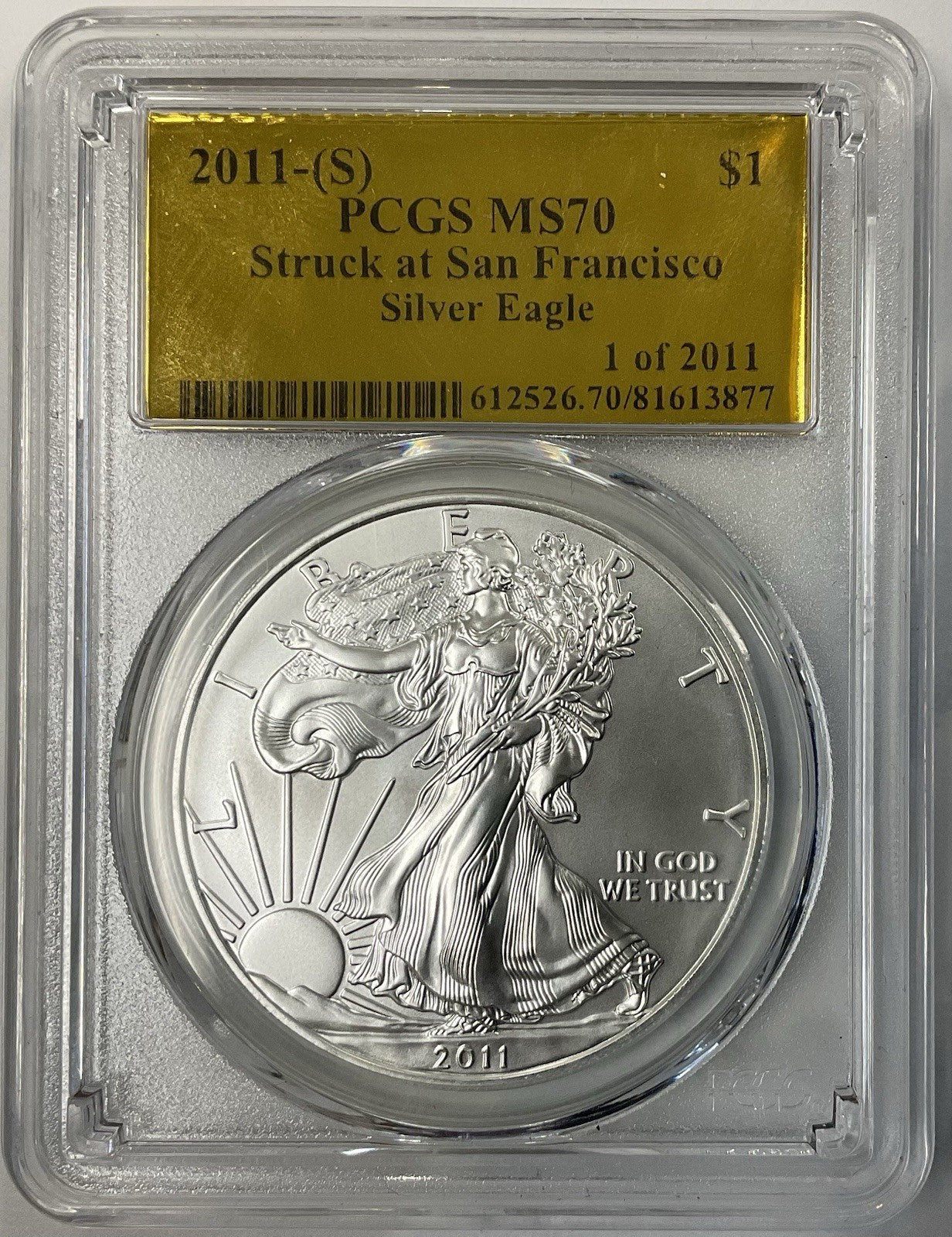 2011-S American Silver Eagle PCGS MS-70 1 Of 2011