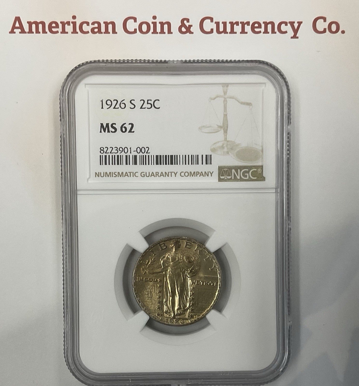 1926-S Standing Liberty Quarter NGC MS-62