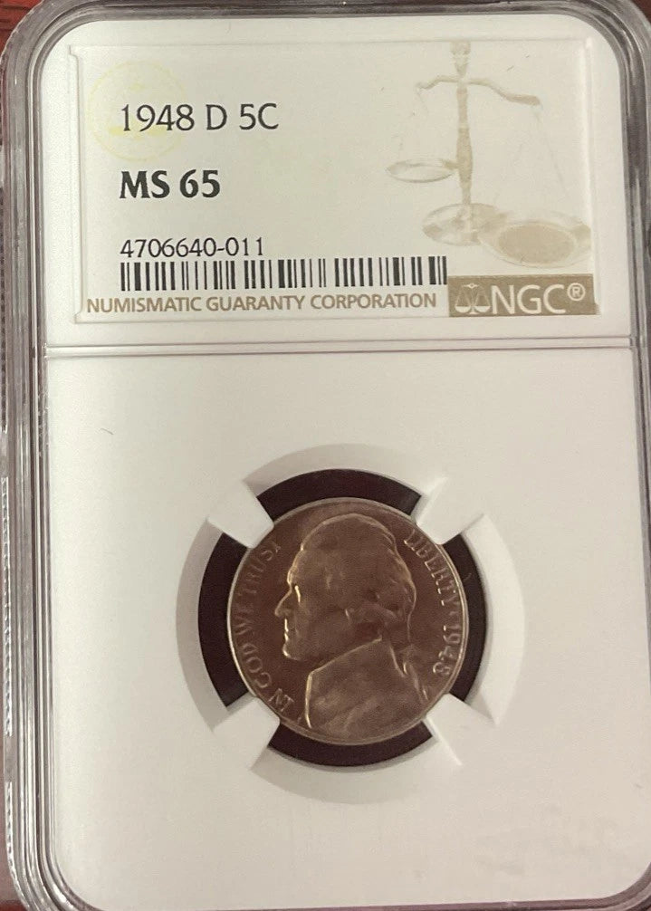 1948-D Nickel NGC MS65 Toned