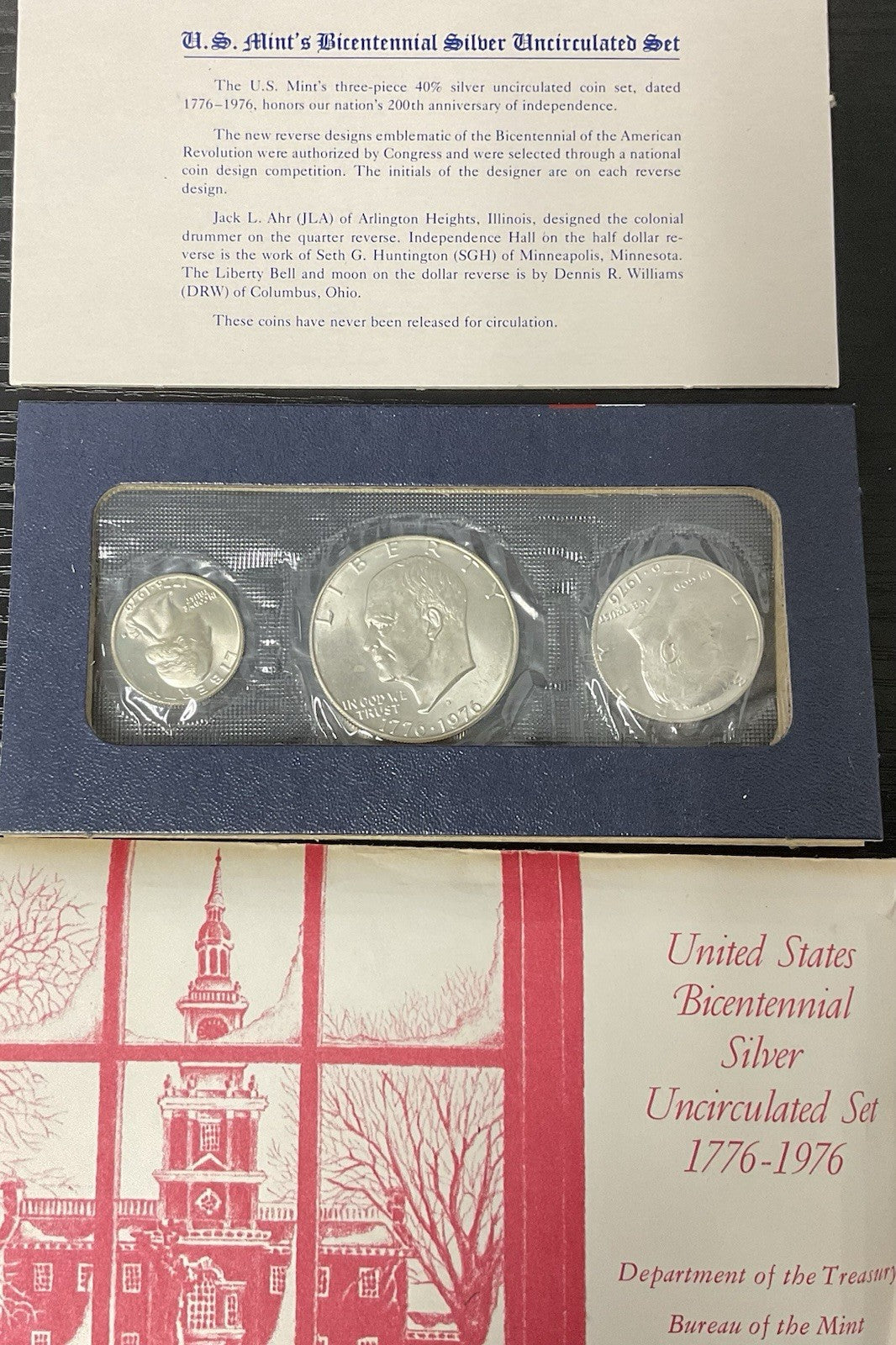 1976 United States Bicentennial 3 Coin Set 40% Silver