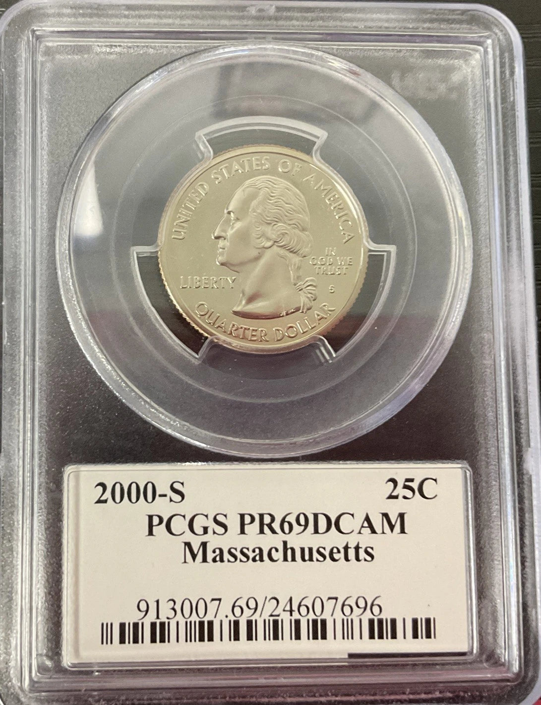 2001-S Quarter PCGS PR69 DCAM Massachusetts