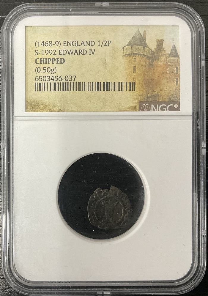 (1468-9) England 1/2 Pence S-1992 Edward IV NGC Chipped