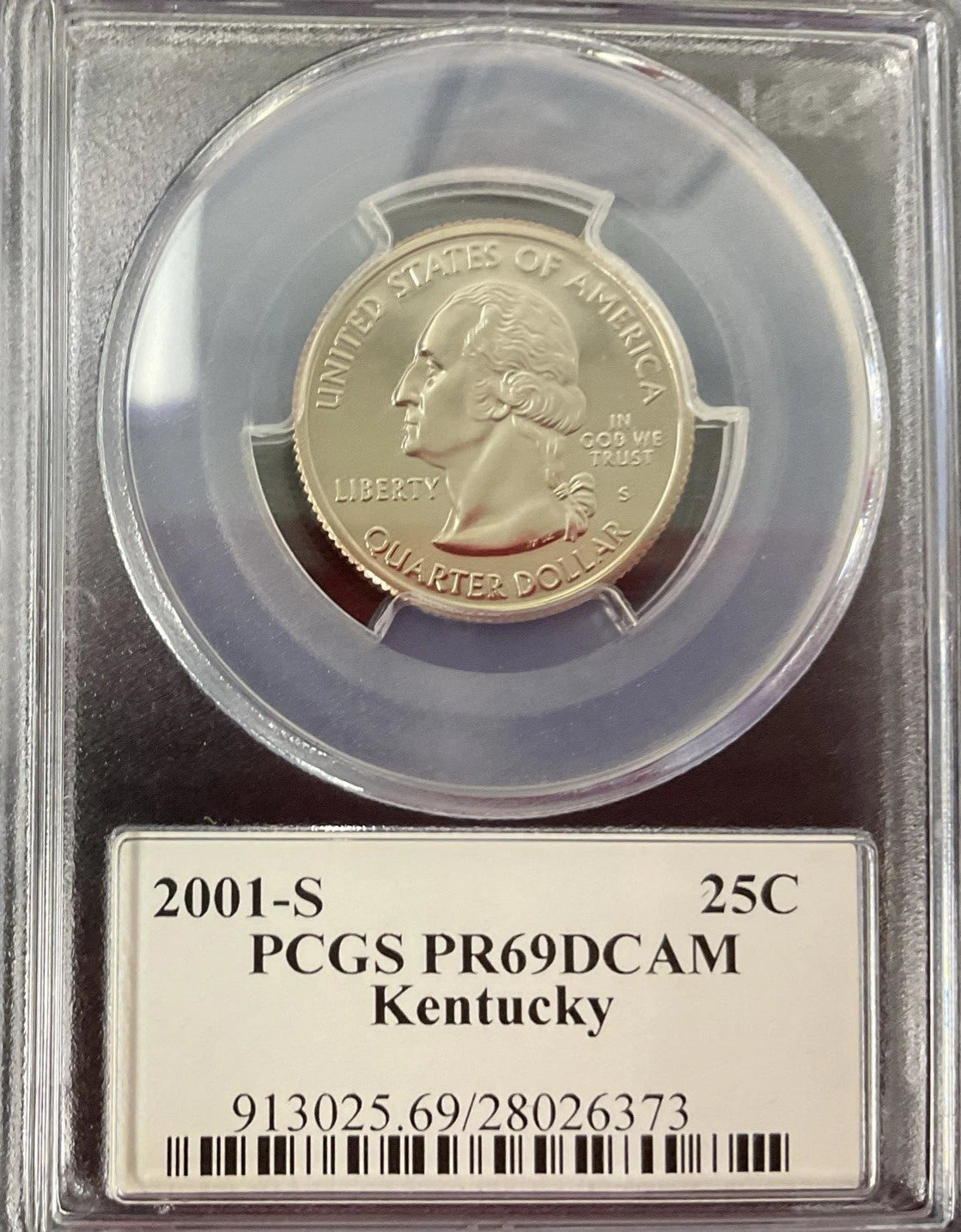 2001-S Quarter PCGS PR69 DCAM Kentucky