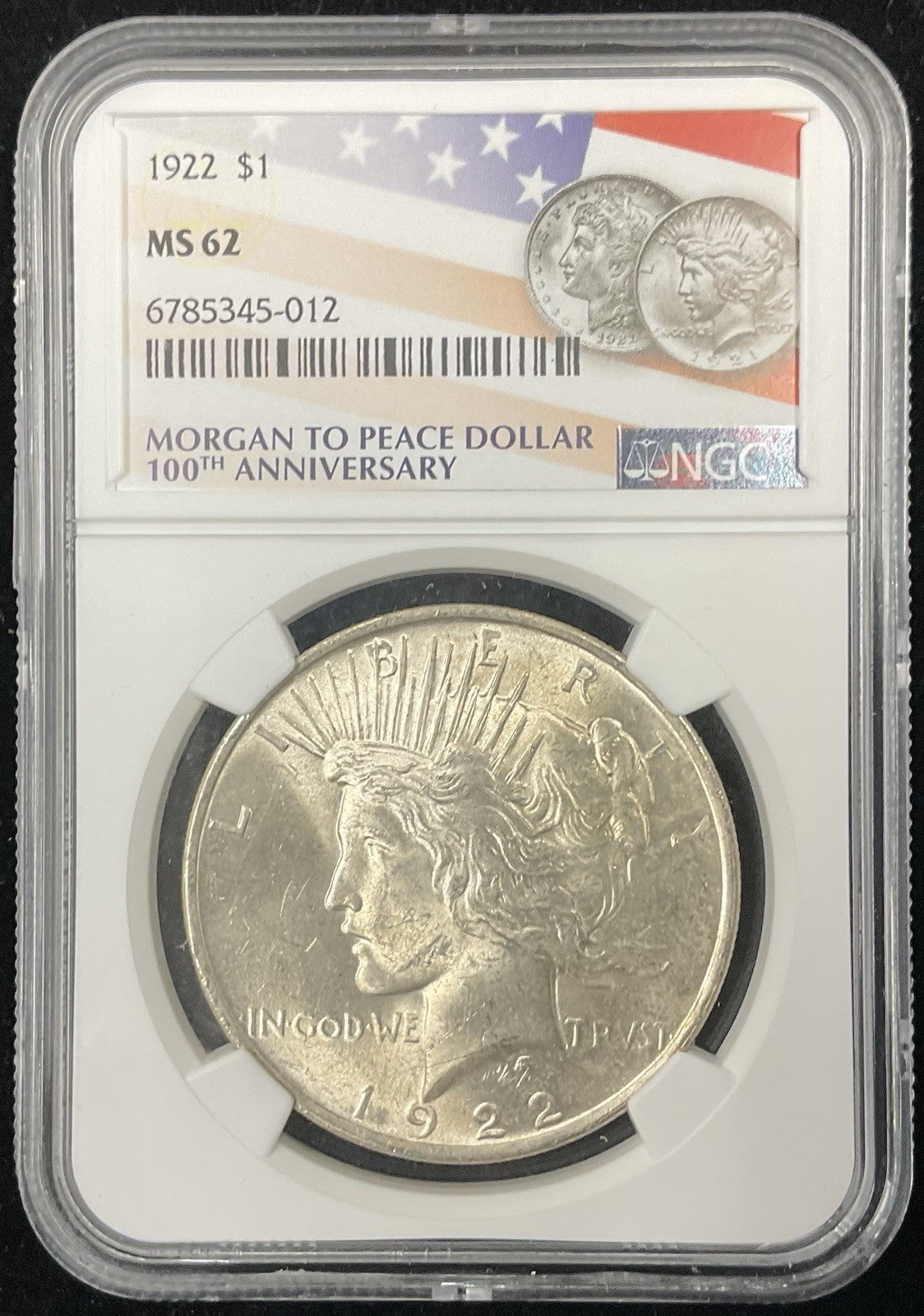 1922 Peace Dollar NGC MS-62